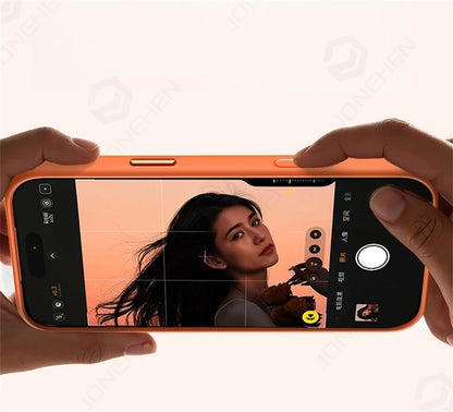 Magnetic Business Simplicity Shockproof Orange Bumper Camera Button Case For iPhone 17 16 15 14 Pro Max Clear Cover For Magsafe