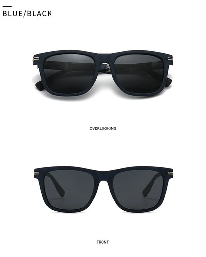 Trending Square Men Punk Rivets Sunglasses Retro Dark Green Eyewear Women Shades UV400 Polarized Sun Glasses