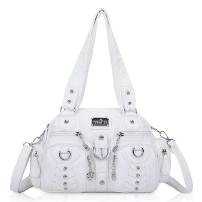 Women Handbags Fashion Satchel Top-handle Handbag PU Shoulder Bag 10.6"x8.3" Dumpling Pack Multi-pockets Shoulder Bags