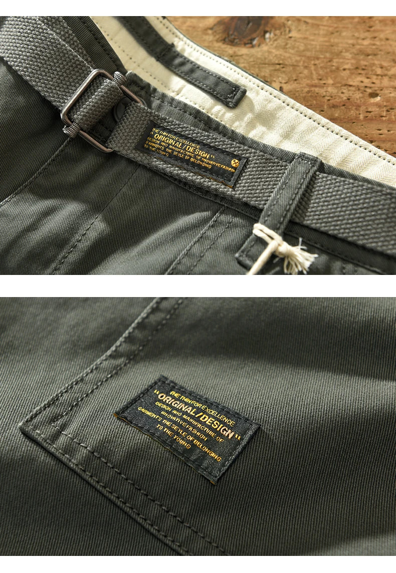 Trendy Versatile Workwear Pants Men American Retro Trousers Fashion Cargo Pants Man Straight Casual Baggy Pants