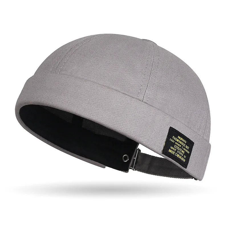 Brimless Hat for Men Women Cotton Classic Solid Color Beanie Beaded Hip Hop Hat for Outside Cycling Riding Activities