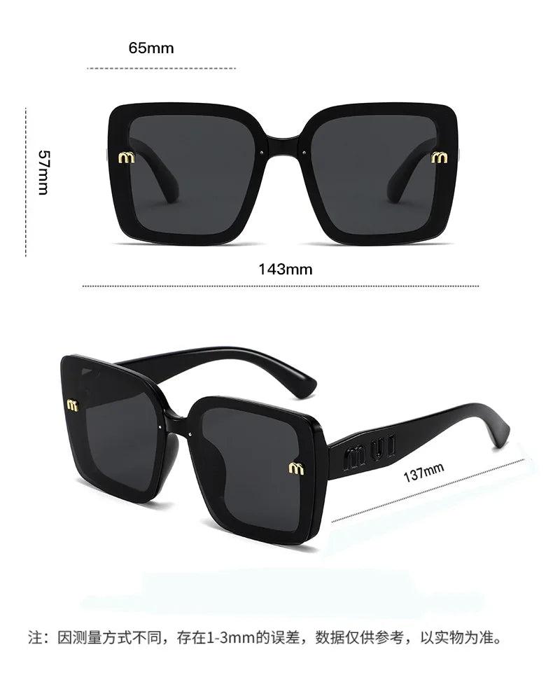 2026 New Luxury Square Sunglasses for Women Sun Glasses Oversized Frame UV400 Protection Trendy Shades for Driving Daily Wear