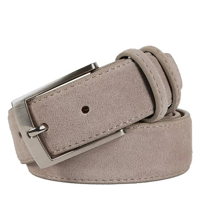 2025 Fashion Suede Belt Cow Genuine For Man And Lady With Oxford Fabric Strap Genuine Leather Luxury Pin Buckle Blue Belts