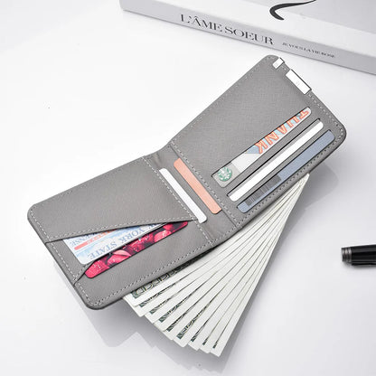 Men's Simple Wallet - New Short-Style PU Wallet, Stylish Design, Featuring a Jesus Pattern - Credit Card Storage Wallet