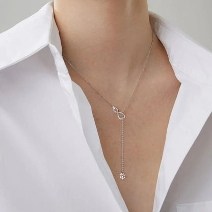 Round Moissanite Infinity Charm Pendant Necklace for Women S925 Sterling Silver Necklaces Chains Wedding Jewelry Gifts