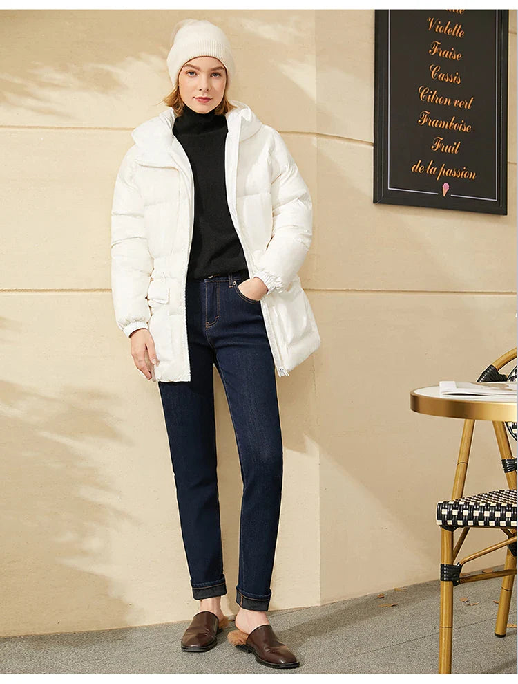Minimalism Jeans for Women 2025 Autumn Slim Feet Fashion Casual All-match Cotton Slight Strech Ankle-Length Pants 12514004