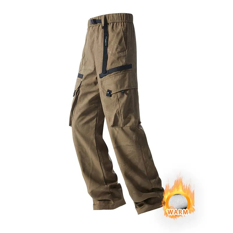 Winter Three-Tn-One Down Hiking Pants Men Windproof Waterproof Antifouling 90 White Duck Down Removable Liner Outdoor Sport Pant