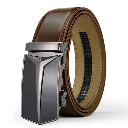 Brand Men's Belt, Length 115cm-145cm, Genuine Leather Belt, Adjustable Automatic Belt, Luxury Mens Belt