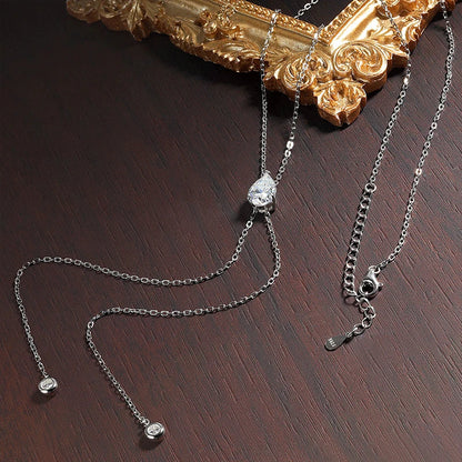 Moissanite Necklaces Pear Cut Pendant 1/2/3 ct GRA Certified Lab Diamond Girl Gift s925 Sterling Silver Dainty Necklace