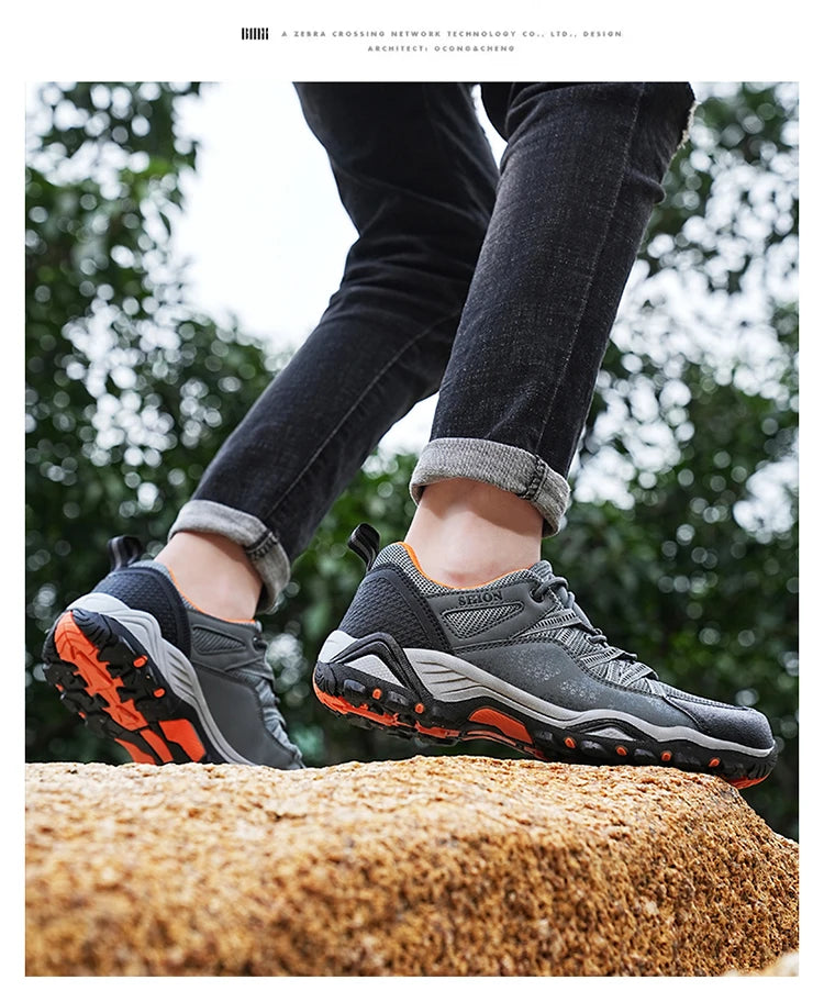 Brand Hiking Shoes Men Mesh Breathable Travel Shoe Outdoor Waterproof Hunting Fishing Shoes Mountain Off-Road Riding Sports Shoe