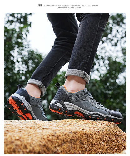 Brand Hiking Shoes Men Mesh Breathable Travel Shoe Outdoor Waterproof Hunting Fishing Shoes Mountain Off-Road Riding Sports Shoe
