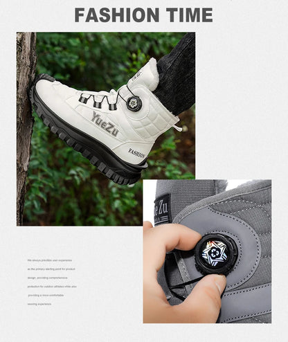 New Winter Oversized Men's Boots Waterproof Cold Resistant Plush and Warm Snow Boots Outdoor Thick Soled Casual Work Boots