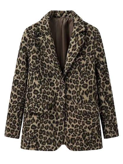 Men's Suits Leopard Blazer Luxury Casual Peak Lapel Single Breasted Slim Fit 1 Piece Jacket Party Handsome Customized Sport Coat