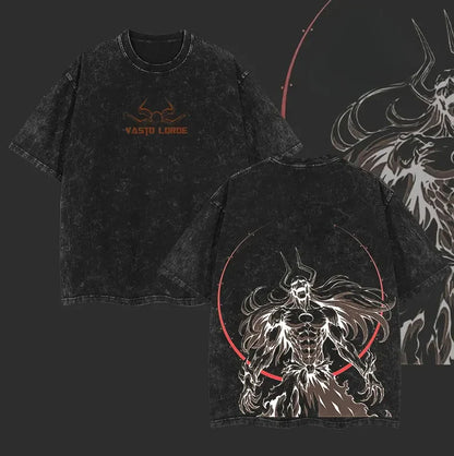 Anime Bleach Kurosaki Ichigo Graphic T Shirt Men Women Washed Cotton Tshirts Vintage Casual Clothing Harajuku Oversized T-shirt