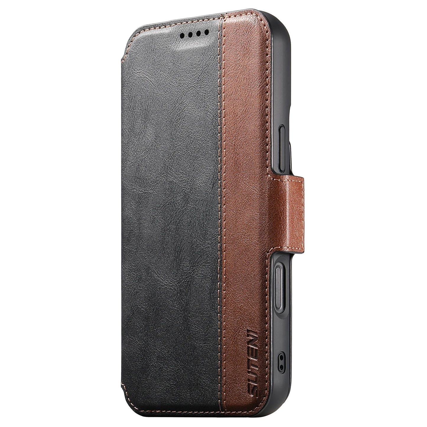 Faux Leather Wireless Charging Card Holder Stand Wallet Magnetic Flip Cover Phone Case For iPhone 16 Pro Max 15 Plus 14