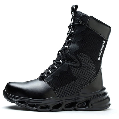 Safety Shoes Men Boots High Top Work Sneakers Steel Toe Anti-smash Puncture-Proof Work Boots Breathable Indestructible Shoes
