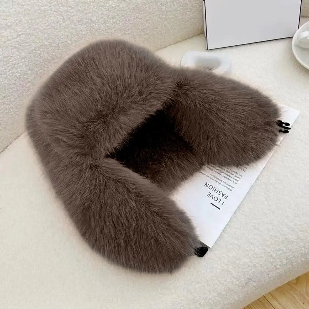 Faux Fur Bomber Hat Or Women And Men Windproof Warm Earmuffs Windproof Earflap Cap Thickened Russian Caps Ear Protection Hats