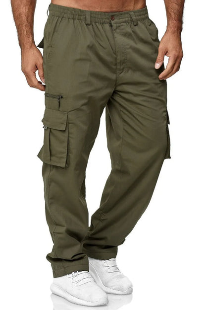 Men's Outdoor Work Elastic Casual Pants Flexible Multi Pocket Work Pants Men's Fashionable Versatile Casual Pants