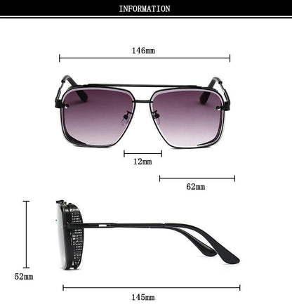 New Punk Square Sunglasses For Men Vintage Fashion Glasses Retro Steampunk Sunglasses Women Trendy Gafas De Sol Hombre Zonnebril