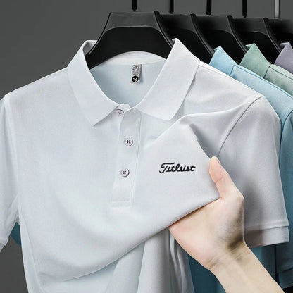 designer men's high quality brand short sleeves polo shirt lapel letter printing ventilate t-shirt business leisure men's wear