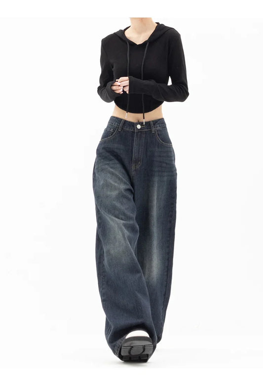 Y2K Vintage High Waist Harajuku Loose Jeans Pants Korean Fashion Women's Grunge Wide Leg Oversized Denim Trouser Female Clothes