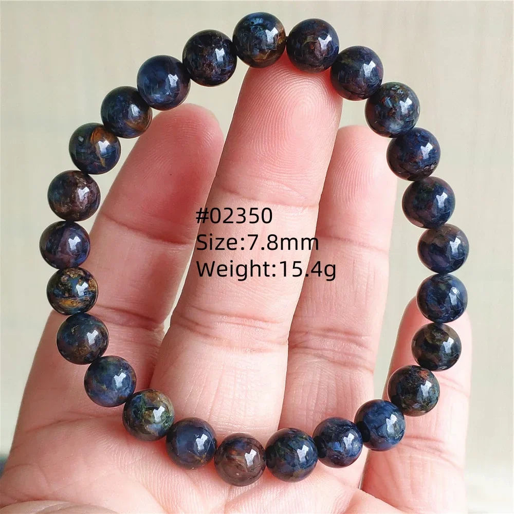 Natural Blue Pietersite Bracelet Women Men Beads Round Beads Chatoyant Cat Eye Fire Pietersite Namibia AAAAAA