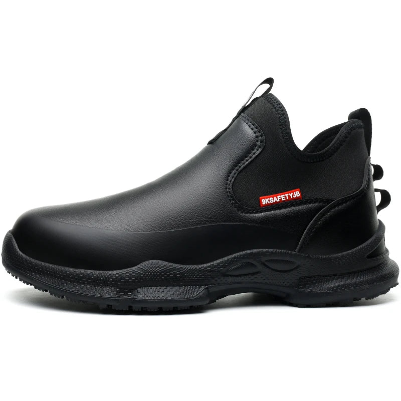 anti-skid kitchen work shoes non slip work waterproof boots lightweight Safety shoes for men chef work shoes leather sneakers