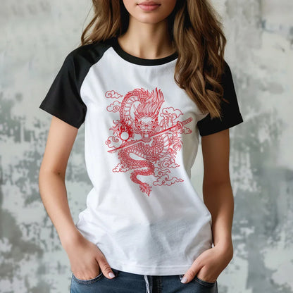 Dragon tshirt women graphic streetwear designer t shirt girl Japanese y2k clothing