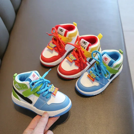 Fashion Children Sneakers Outdoor Non-Slip Boy Girl Casual Board Footwear Colorful High-top Kid Running Sports Leisure Shoes