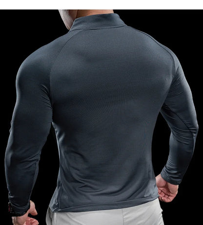 Gym Fitness Quick Dry Shirt Men Running Sport Long Sleeves T-shirt Trackwear Tee Tops Autumn Male Bodybuilding Training Clothing