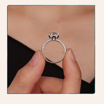 Moissanite Ring Lace Band 925 Sterling Silver Half Eternity Stackable Ring D Color for Women Engagement Retro Gift