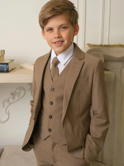 Boys Notched Lapel Suit Set 3 Pieces Wedding Ring Bearer Outfit Handsome Classic Kids Suits Birthday Party Outfit 2-20T