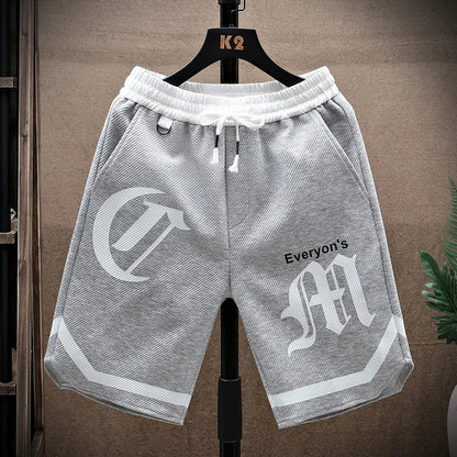 2025 Summer Men's Running Shorts Casual Jogging Sport Short Pants patchwork Print Drawstring Loose Dry Gym Sports Shorts