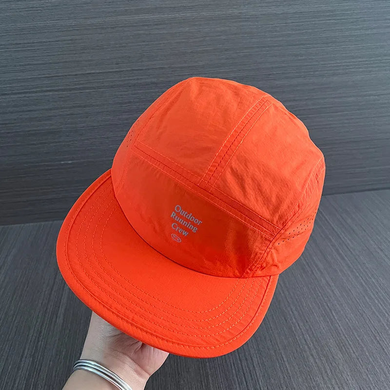 Summer Quick-drying Flat-brim Baseball Caps for Men and Women Letter Printing Color Matching Baseball Caps Outdoor Sunscreen