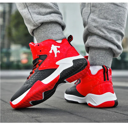 Children‘s Basketball Shoes Non-slip Breathable Basketball Training Sneakers Lace-up Boys Girls Basketball Boots Athletic Shoes