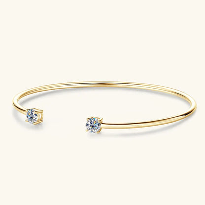 5mm 0.5ct D Moissanite Diamond Cuff Bangle for Women Wedding Bracelet Real Silver 925 Open Bangle Engagement Fine Jewelry