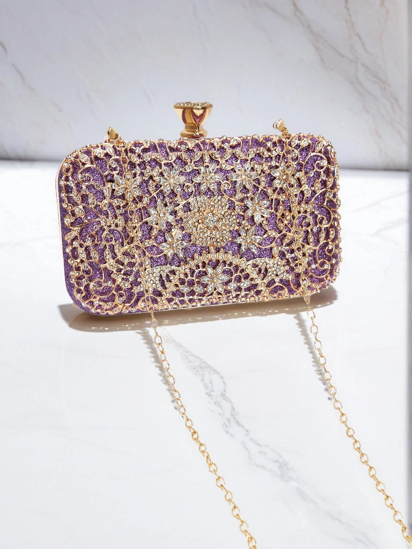 Hollow Out Style Diamonds Clutch Luxury Metal Rhinestones Evening Bags Flap Party Wedding Handbags Purse