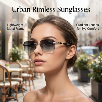 Rimless Sunglasses Women Trendy 2026 Metal Square Sunglass Men Luxury Fashion Glasses Vintage Dropshipping Lunette Soleil Femme