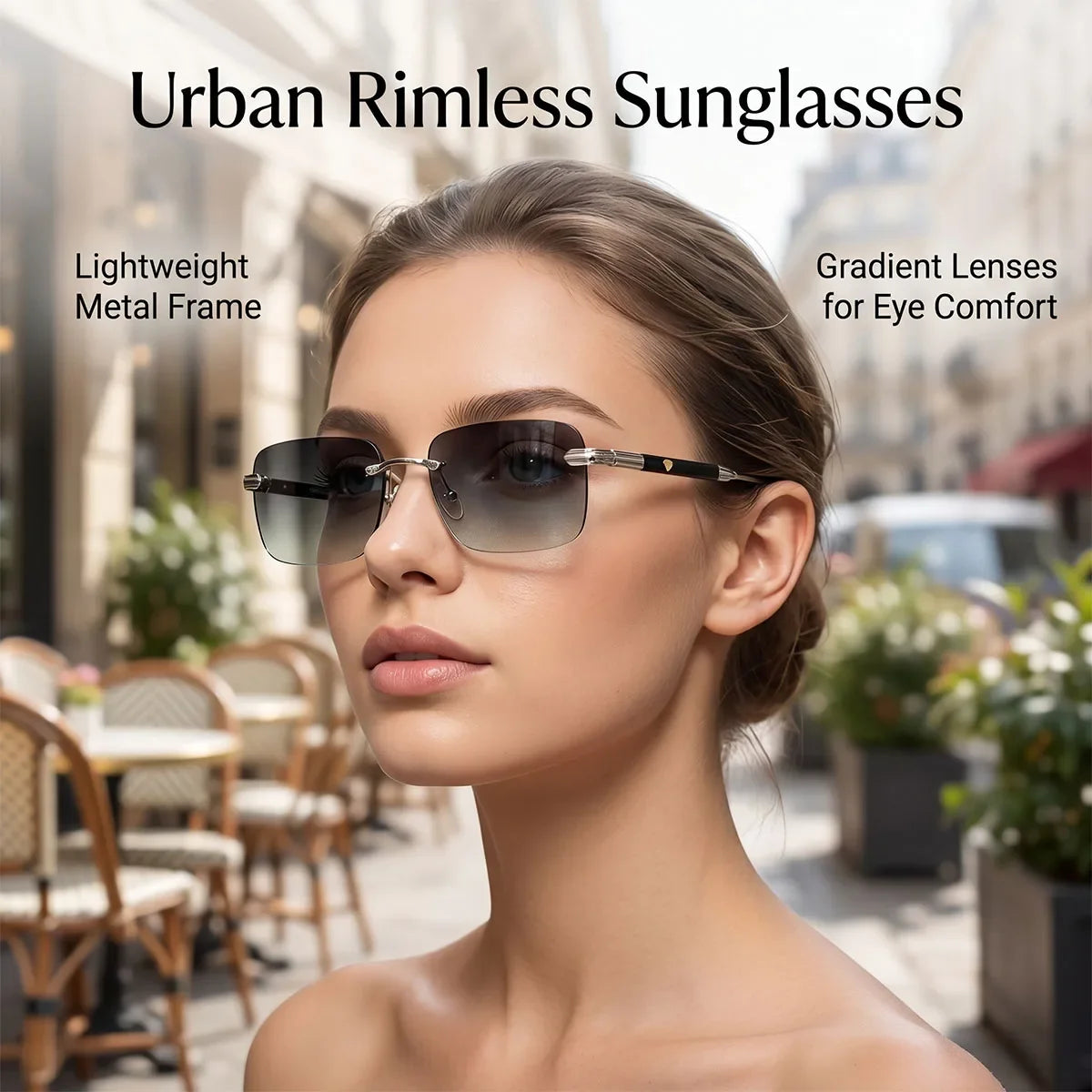 Rimless Sunglasses Women Trendy 2026 Metal Square Sunglass Men Luxury Fashion Glasses Vintage Dropshipping Lunette Soleil Femme