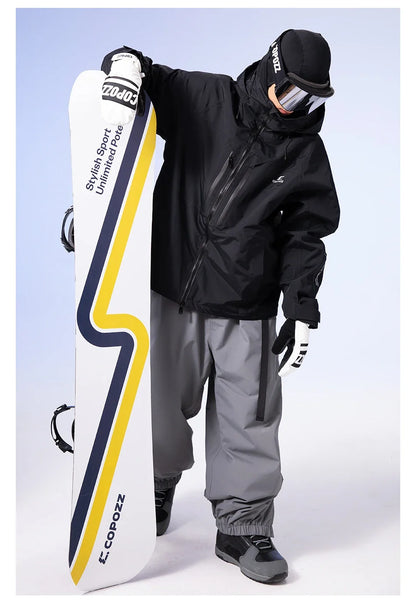 Thicken 3L Ski Jacket Men Women Windproof Waterproof Winter Ski Coat Ski Wear Solid Color Hooded Warm Snowboard Ski Suit