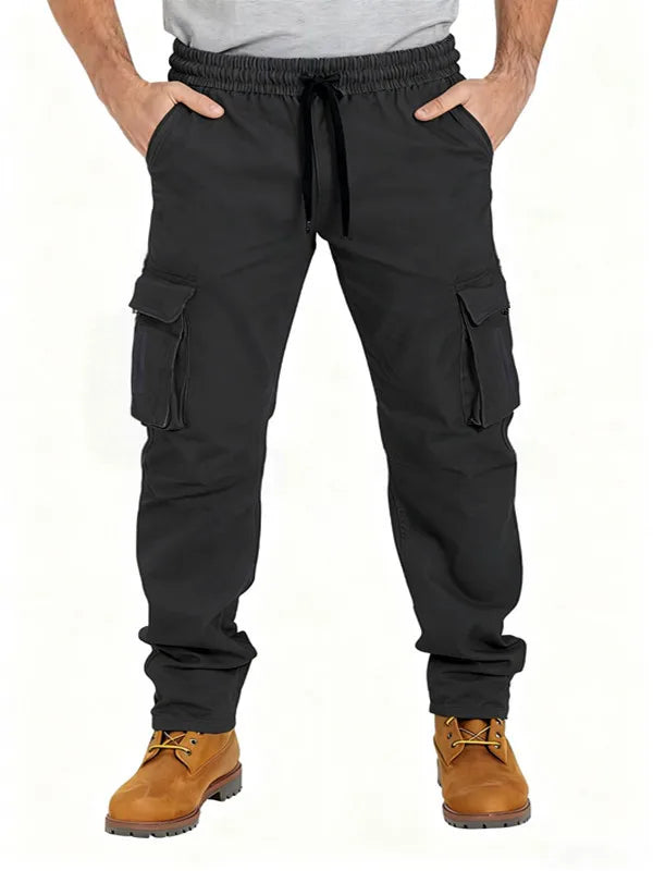 2024 Amazon Summer New Men's Work Pants European and American Independent Station Drawstring Multi Pocket Casual Pants