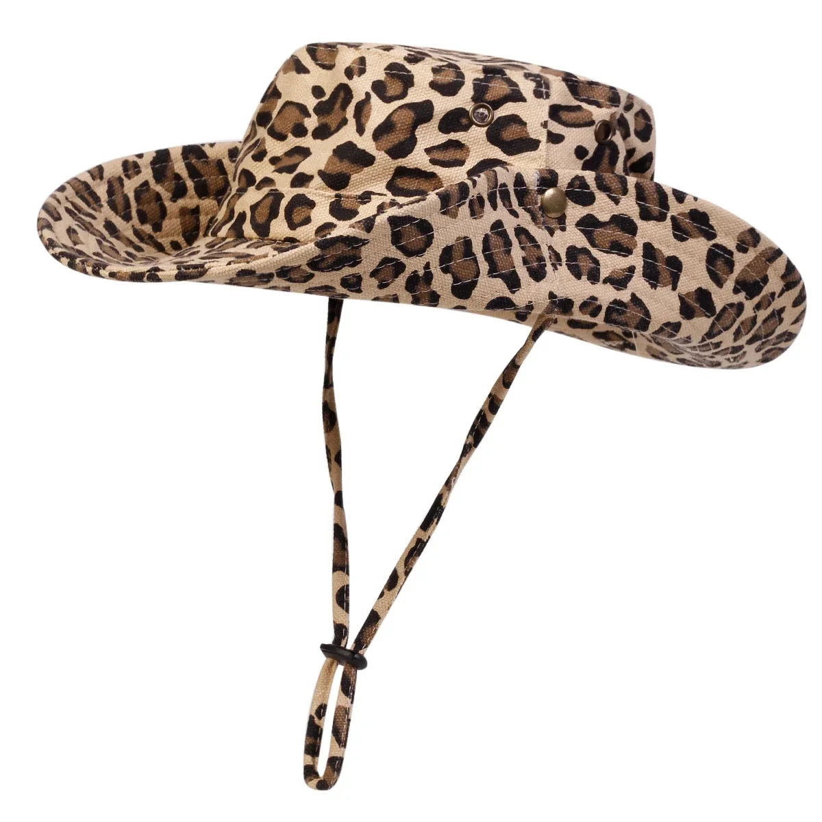 Men Leopard Print Big Brim Bucket Hats Fishermen Caps Outdoor Casual Cap Men Sunscreen Hat Adventure Hat