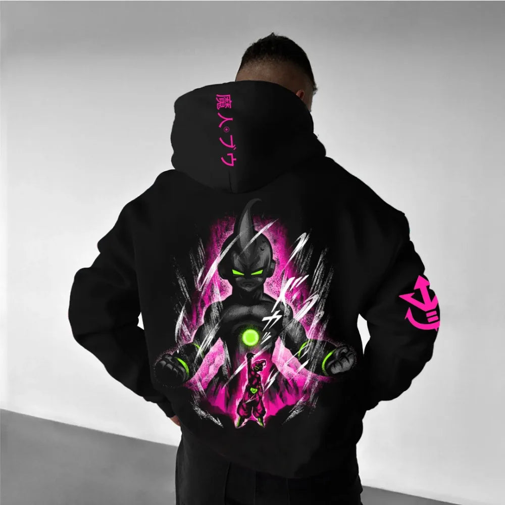 Dragon Ball Men's Hoodie Sweater Majin Buu Japan Anime Summer Autumn New Boys Children's Long Sleeve Y2k Parent-Child Wear