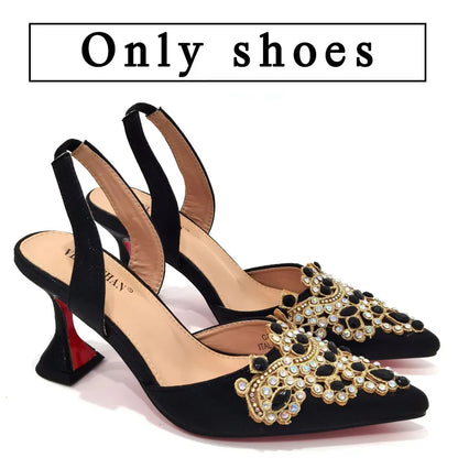 2023 New Fashion Simple And Versatile Silver Pointed Toe High Heels Comfortable To Wear Party Ladies Shoes And Bag