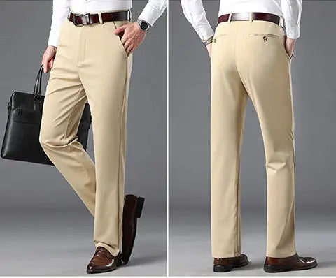 Fashion Men Business Suit Pants Korean Spring Summer Streetwear Male Clothes New Office Casual Solid Loose Straight Trousers 40