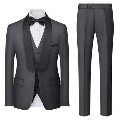 Red Men's Suit 3 Piece, Wedding Party Dress Jacket with Pants Vest, Blue, Green, Gray, Black Available, Asian Size M-5XL 6XL