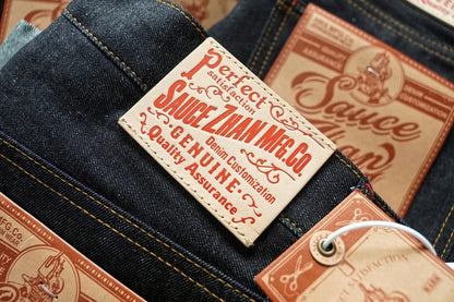 Summer Sanforized Selvedge Denim Jeans Cotton-ramie Men's Jeans Loose Fit High Rise 10oz