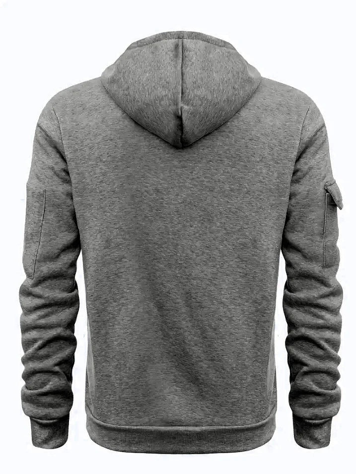 2025 New Men's Keep Warm Hoodie Streetwear Jacket Long Sleeve Sweatshirts Zipper Hooded Pullover Male Running Hooded Sweatshirt
