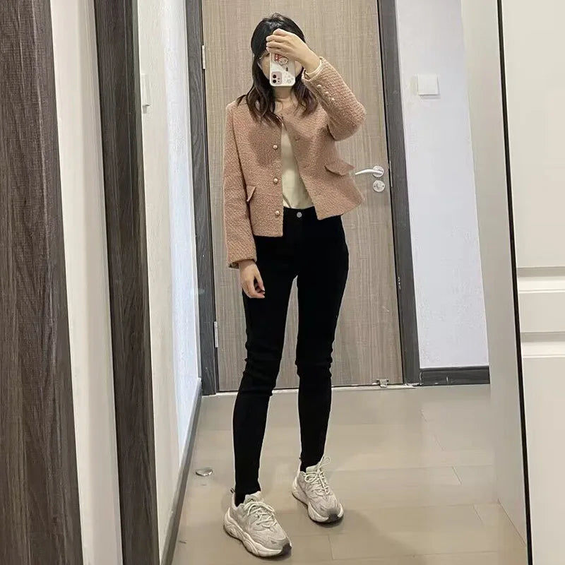 New Women Thermal Jeans Winter Snow Warm Plush Stretch Jeans Lady Skinny Thicken Students Denim Pants Fleece Mom Fur Trousers