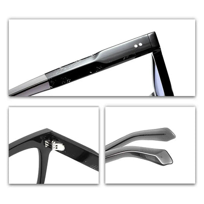 Oversized Glasses for Women Men Polarized Sunglasses Retro Thick Acetate Frame Trendy Wide Bridge UV400 Daily Wear